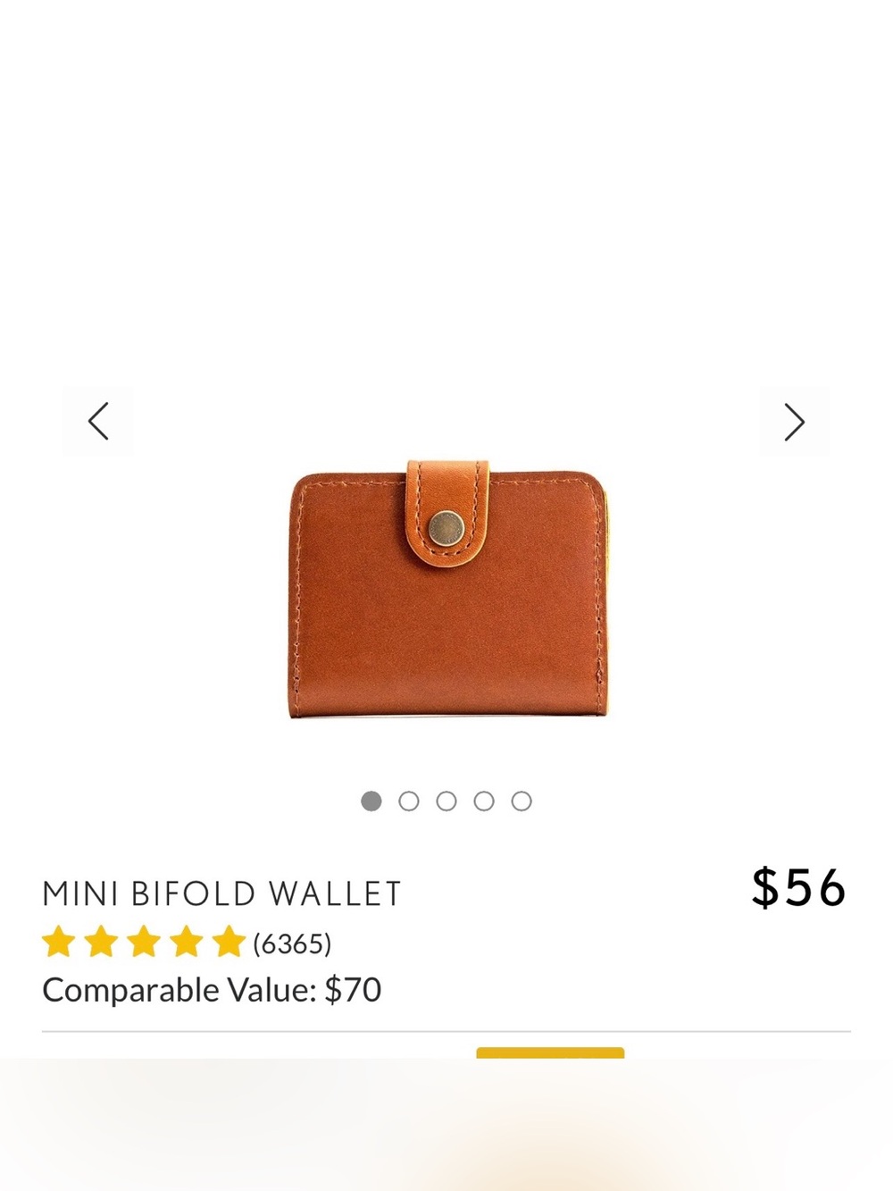 Portland leather Mini Bifold Wallet - Honey